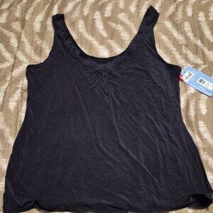 Black Relaxed Fit Tank Top with Wide Straps